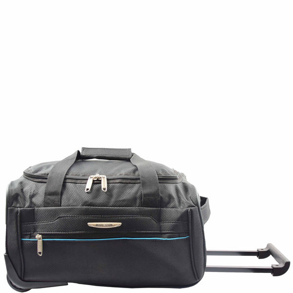 house of leather Wheeled Holdall Duffle Mid Size Bag HOL214 Black