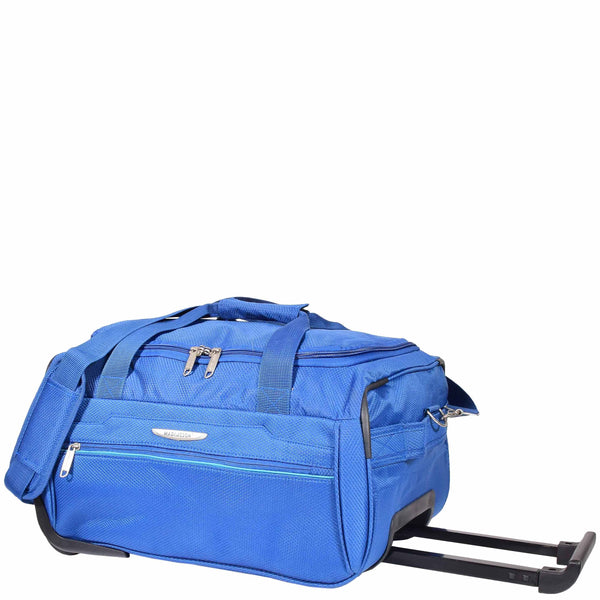 house of leather Wheeled Holdall Duffle Mid Size Bag HOL214 Blue