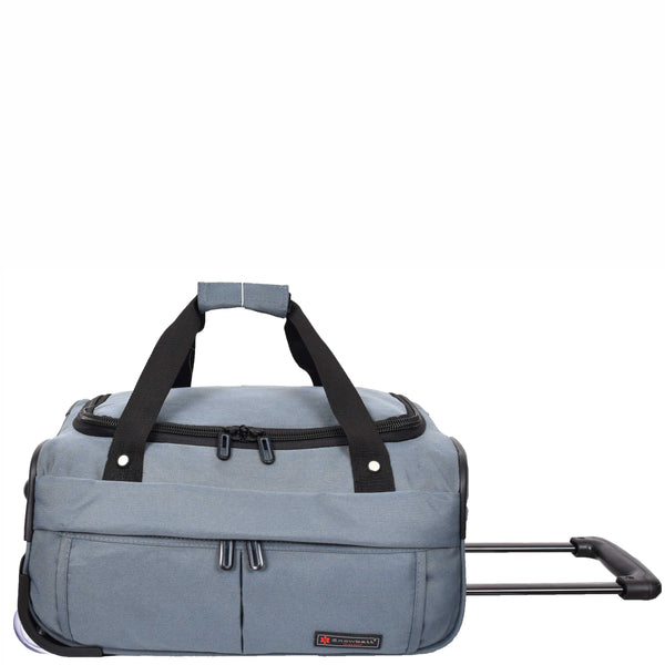 house of leather Wheeled Holdall Duffle Mid Size Bag HOL214 Grey