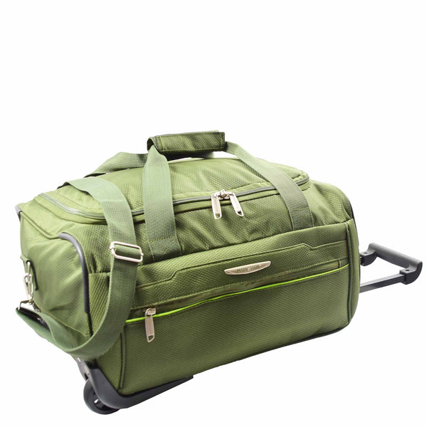 House Of Leather Wheeled Holdall Duffle Mid Size Bag HOL214 Khaki