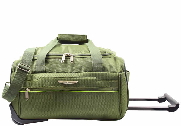 house of leather Wheeled Holdall Duffle Mid Size Bag HOL214 Khaki