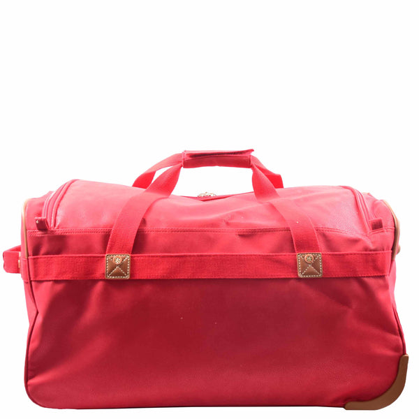 House Of Leather Wheeled Holdall Mid Size Duffle Bag HOL062 Red