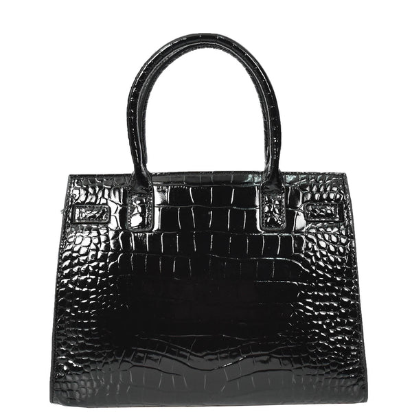 House Of Leather Women Real Leather Handbag Mid Size Organiser Top-Handle Handbag Noelle Black