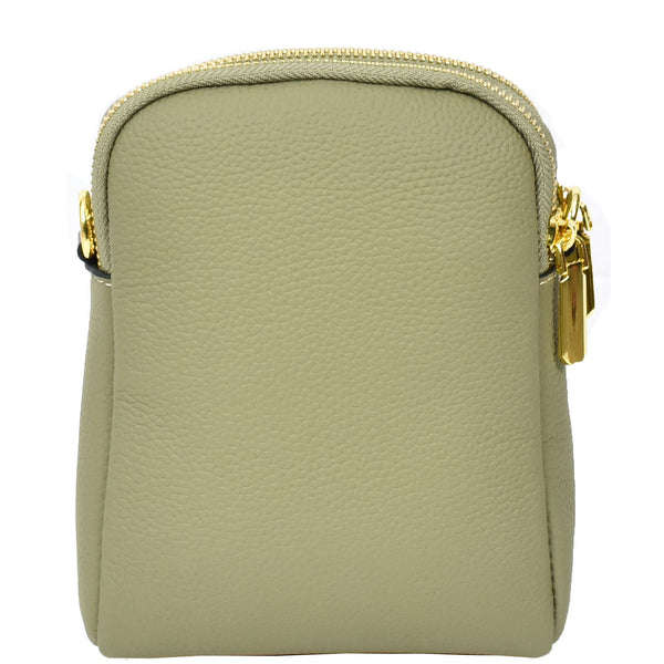 House Of Leather Women's Real Leather Cross Body Bag Small Size Sling Pouch Elizabeth Mint Green