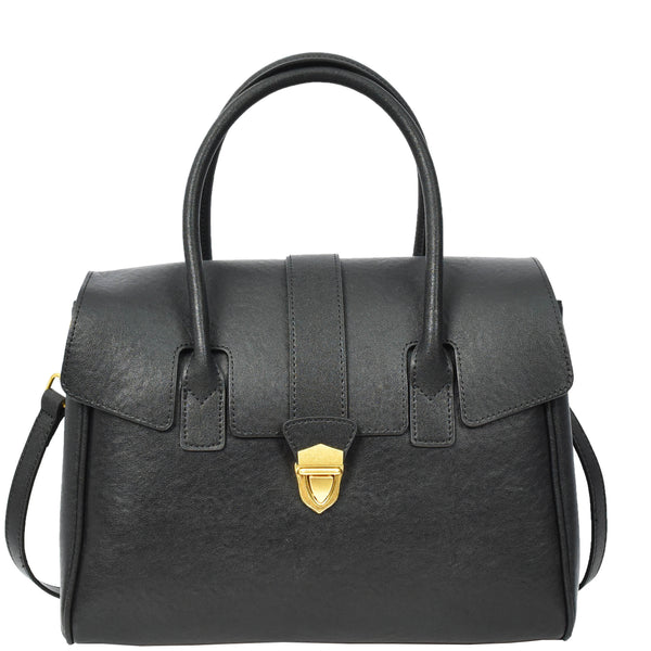 House Of Leather Women's Real Leather Shoulder Bag Large Size Classic Style Tacoma Black