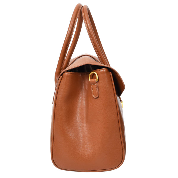 House Of Leather Women's Real Leather Shoulder Bag Large Size Classic Style Tacoma Tan