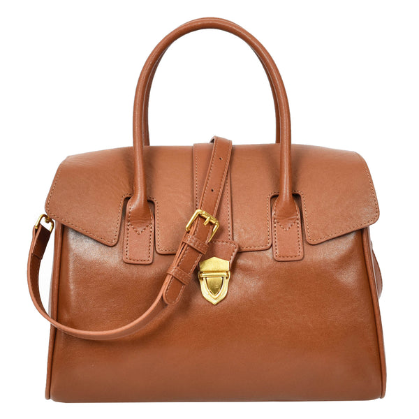 house of leather Women's Real Leather Shoulder Bag Large Size Classic Style Tacoma Tan