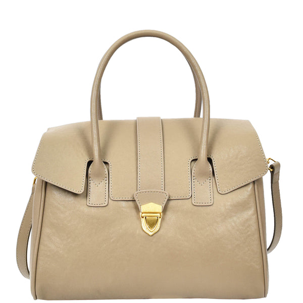 House Of Leather Women's Real Leather Shoulder Bag Large Size Classic Style Tacoma Grey