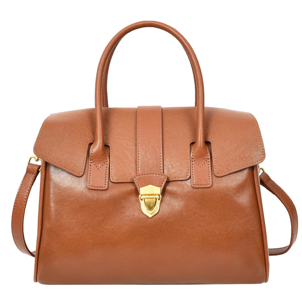 House Of Leather Women's Real Leather Shoulder Bag Large Size Classic Style Tacoma Tan