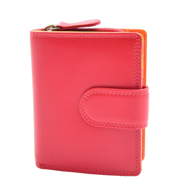 House Of Leather Womens Booklet Style Purse Leather Wallet HOL840 Red