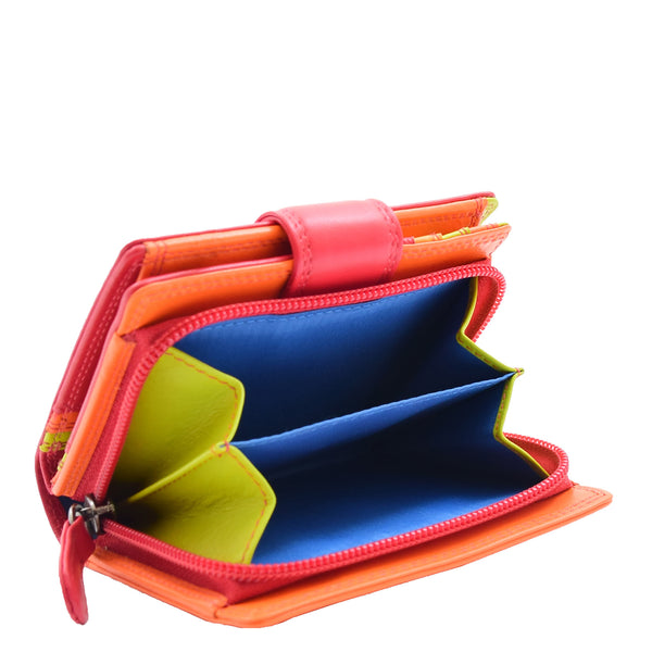 House Of Leather Womens Booklet Style Purse Leather Wallet HOL840 Red