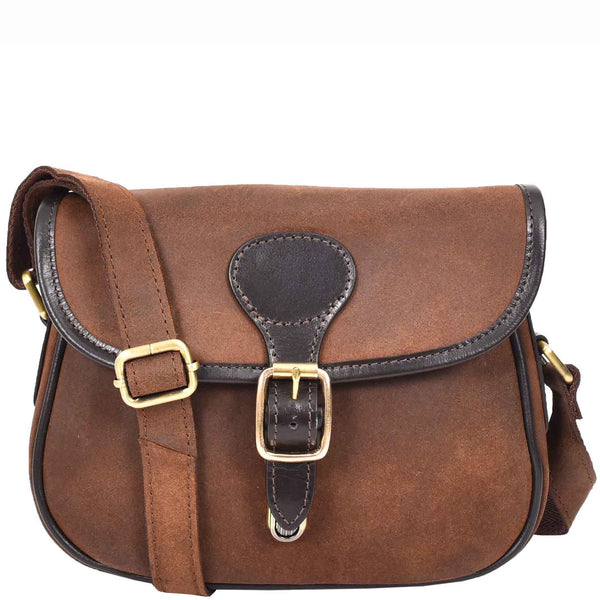 House Of Leather Womens Classic Saddle Bag Leather Oily Brown Shoulder Handbags Penny