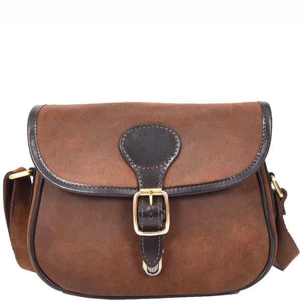 House Of Leather Womens Classic Saddle Bag Leather Oily Brown Shoulder Handbags Penny