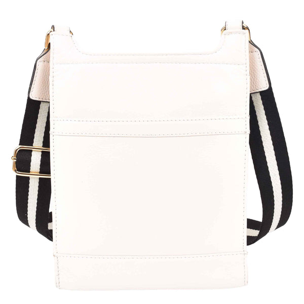 House Of Leather Womens Cross Body Leather Messenger Travel Bag HOL33 White