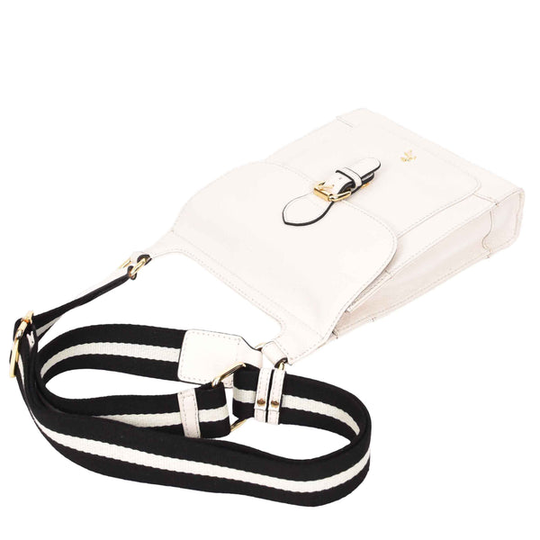 House Of Leather Womens Cross Body Leather Messenger Travel Bag HOL33 White