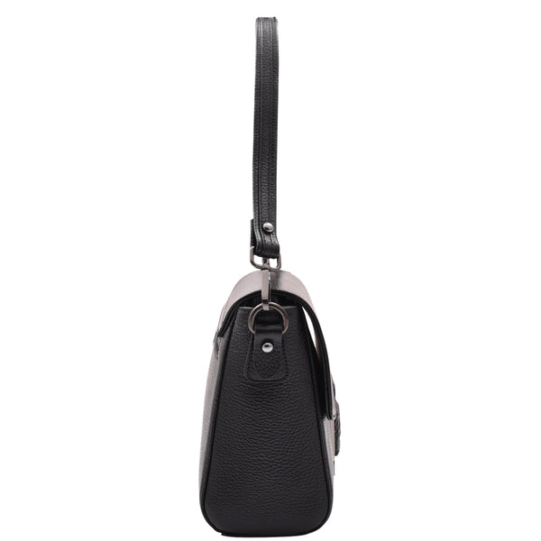 House Of Leather Womens Cross Body Messenger Bag Adjustable Shoulder Strap Linda Black