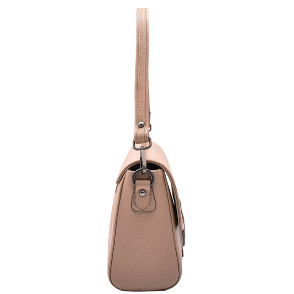 House Of Leather Womens Cross Body Messenger Bag Adjustable Shoulder Strap Linda Taupe