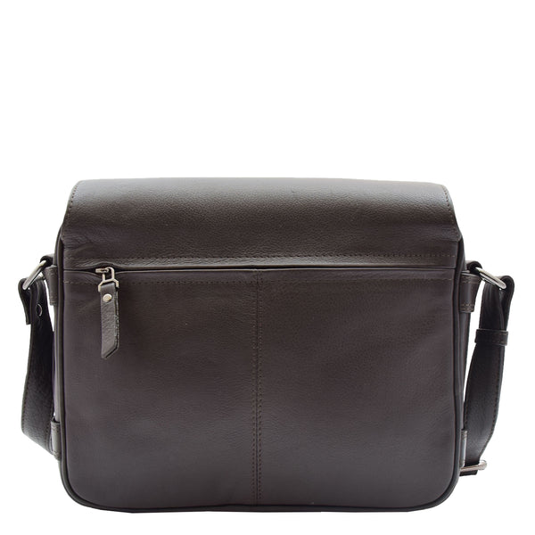 House Of Leather Womens Cross Body Real Leather Messenger Bag Flap Over Organiser HOL325 Brown