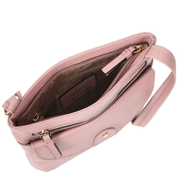 House Of Leather Womens Cross Body Sling Bag Leather Messenger HOL5 Woodrose