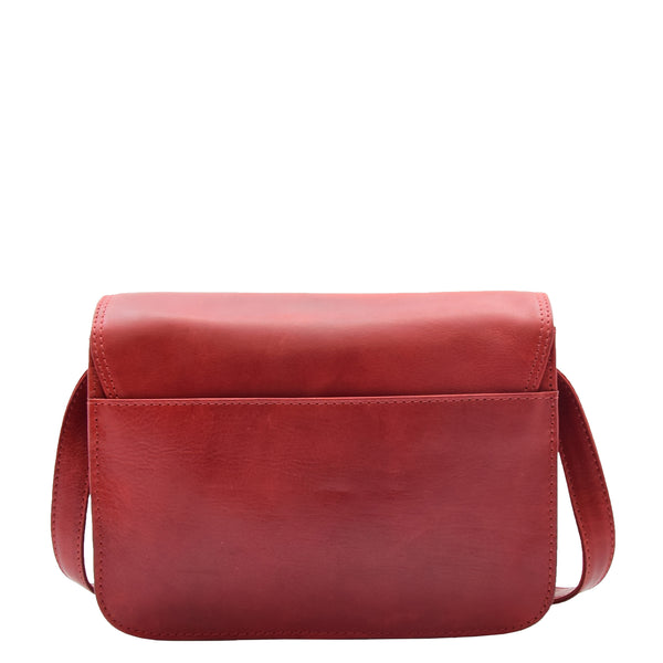 House Of Leather Womens Crossbody Bag Real Leather Messenger Organizer Handbag Alexandria Bordeaux