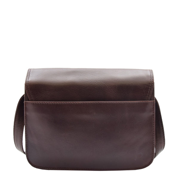 House Of Leather Womens Crossbody Bag Real Leather Messenger Organizer Handbag Alexandria Brown