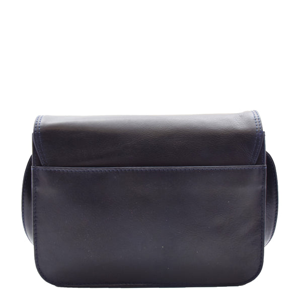 House Of Leather Womens Crossbody Bag Real Leather Messenger Organizer Handbag Alexandria Navy