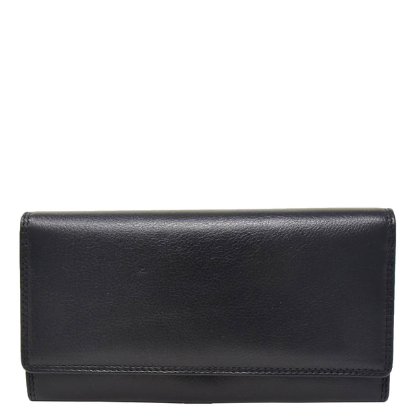 House Of Leather Womens Envelope Style Leather Purse Adelaide Black