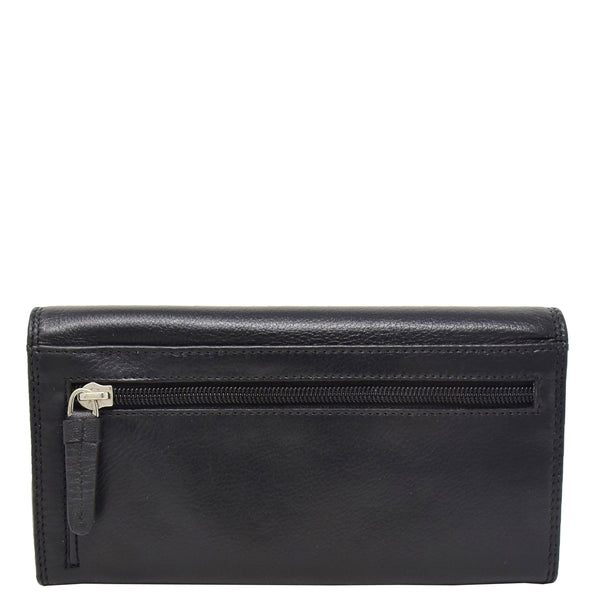 House Of Leather Womens Envelope Style Leather Purse Adelaide Black