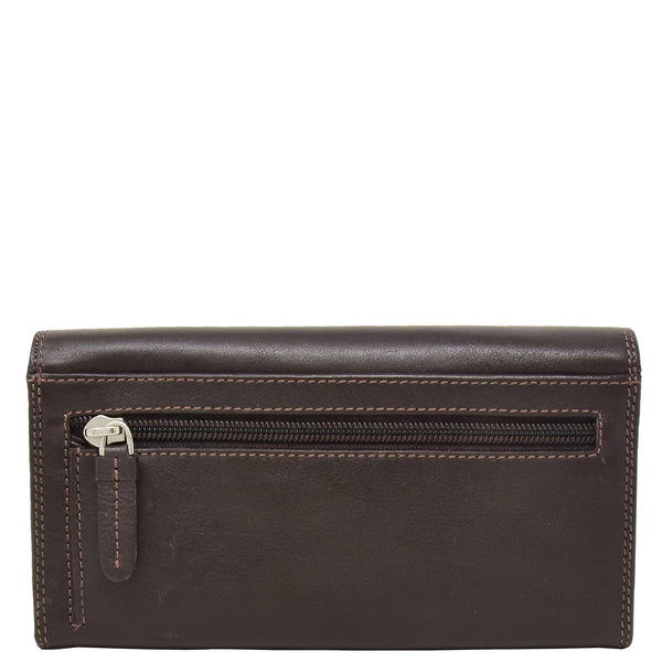 House Of Leather Womens Envelope Style Leather Purse Adelaide Brown