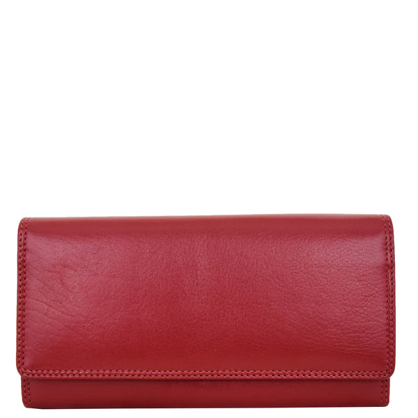 House Of Leather Womens Envelope Style Leather Purse Adelaide Red