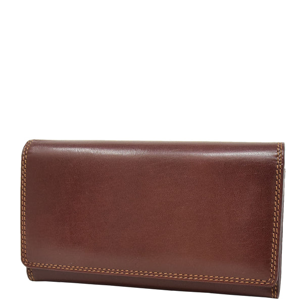house of leather Womens Envelope Style Leather Purse Mary Brown