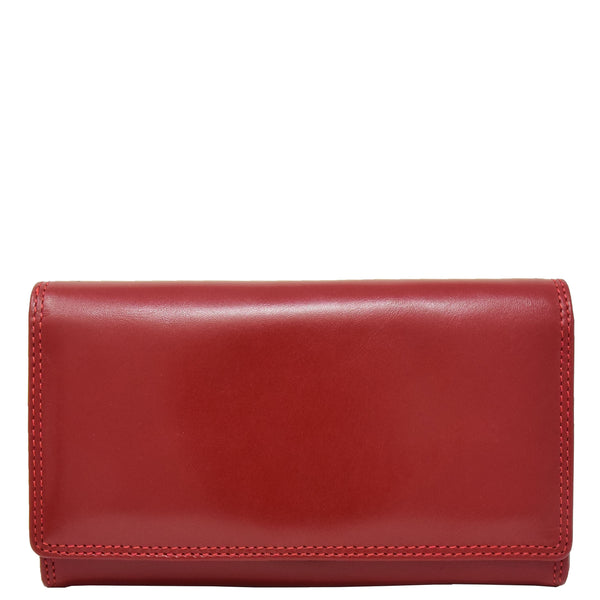 House Of Leather Womens Envelope Style Leather Purse Mary Red