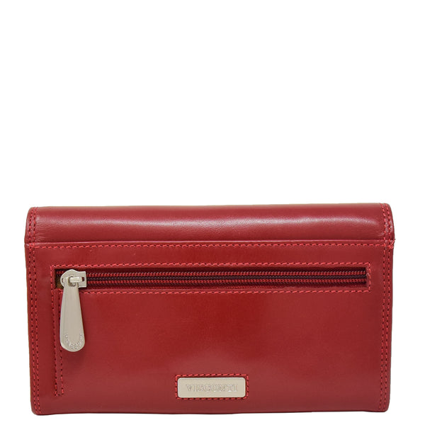 House Of Leather Womens Envelope Style Leather Purse Mary Red