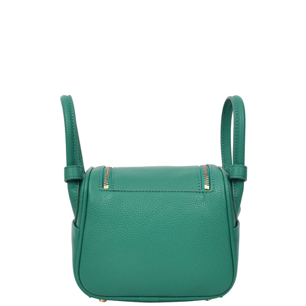House Of Leather Womens Faux Leather Mini Shoulder Bag Celeste Green