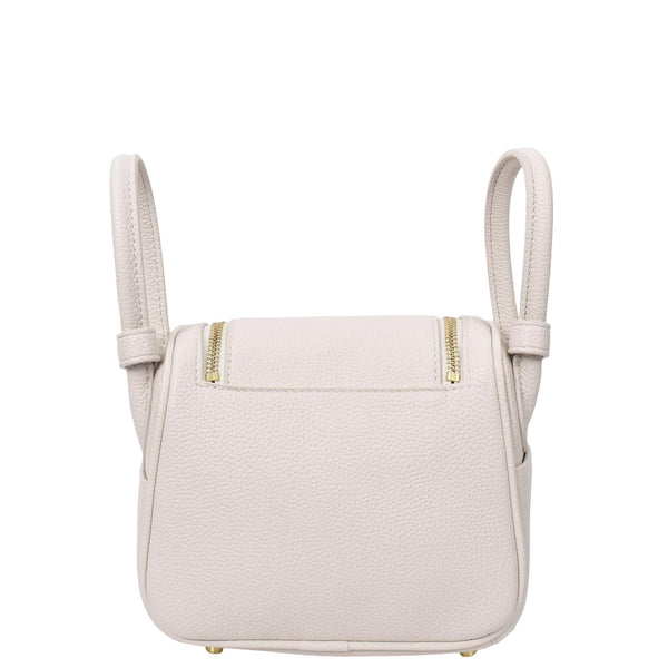 House Of Leather Womens Faux Leather Mini Shoulder Bag Celeste White