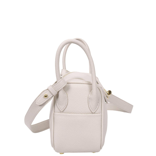 House Of Leather Womens Faux Leather Mini Shoulder Bag Celeste White