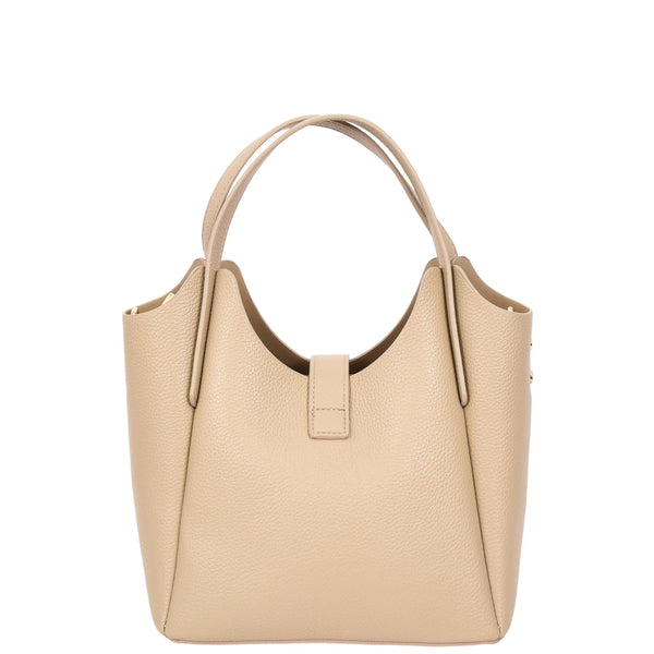 House Of Leather Womens Faux Leather Small Handbag Jasmine Beige