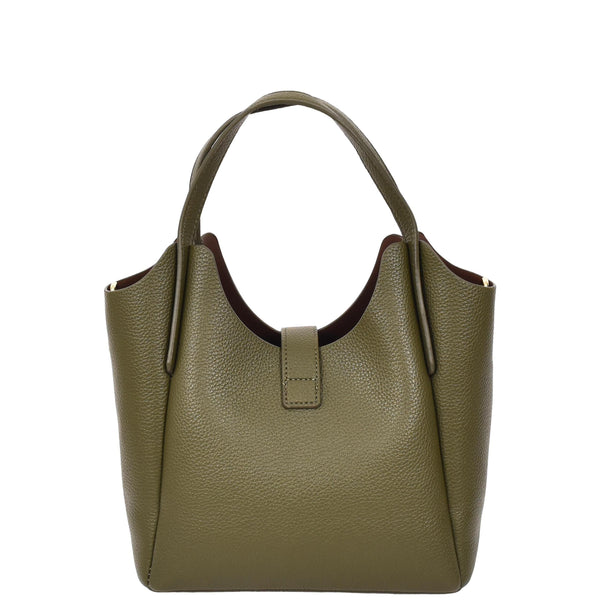 House Of Leather Womens Faux Leather Small Handbag Jasmine Olive