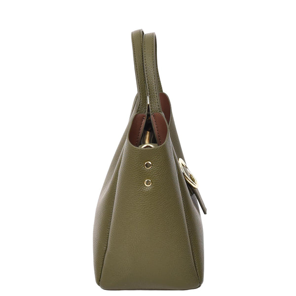 House Of Leather Womens Faux Leather Small Handbag Jasmine Olive