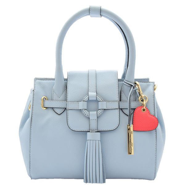 House Of Leather Womens Genuine Leather Organiser Shoulder Hobo Handbag Dress Bag Apolline Sky Blue