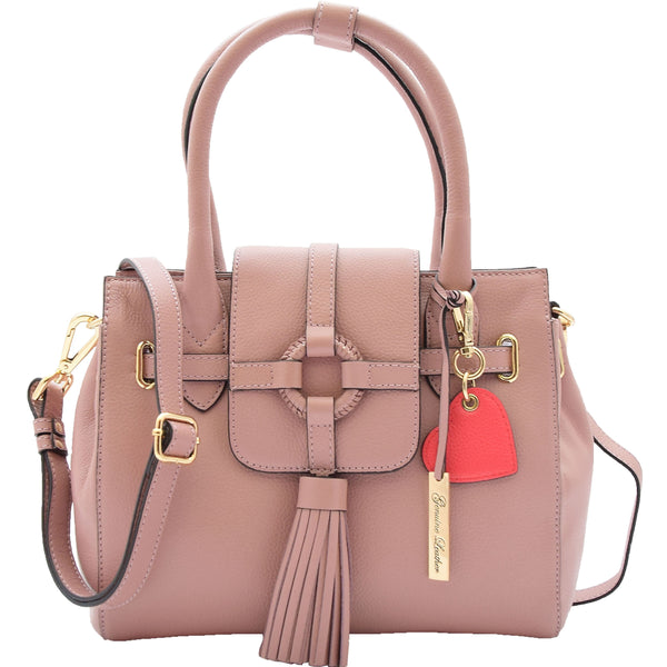 house of leather Womens Genuine Leather Organiser Shoulder Hobo Handbag Dress Bag Apolline Rose