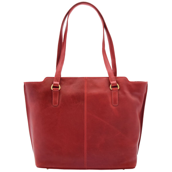 House Of Leather Womens Large Casual Real Leather Shoulder Handbag Greenland Bordeaux