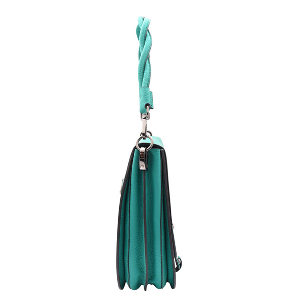 House Of Leather Womens Large Satchel Cross Body Leather Bag Zip Strap Alicia Green