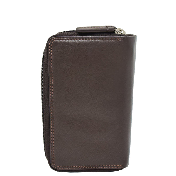 House Of Leather Womens Leather Booklet Style Purse Dublin Brown