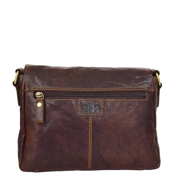 House Of Leather Womens Leather Classic Cross Body Shoulder Bag Hazel Brown