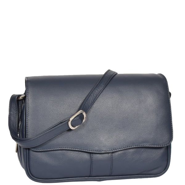 house of leather Womens Leather Classic Organiser Bag Matilda Blue