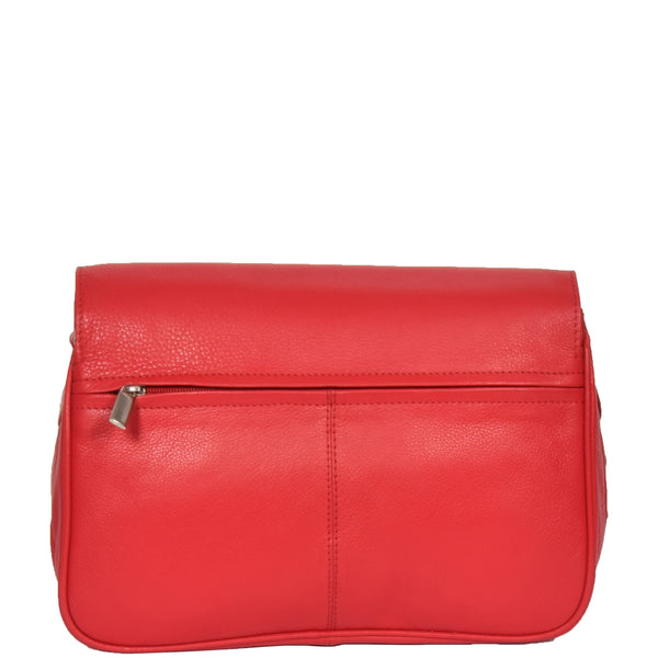 House Of Leather Womens Leather Classic Organiser Bag Matilda Red