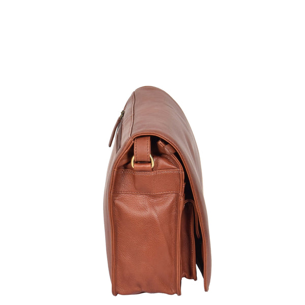 House Of Leather Womens Leather Cross Body Bag Puerto Rico Brown