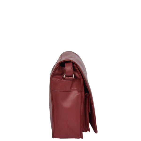 House Of Leather Womens Leather Cross Body Bag Puerto Rico Red