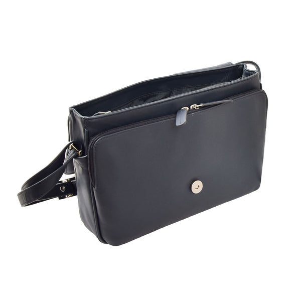 House Of Leather Womens Leather Cross Body Shoulder Bag Maldives Navy